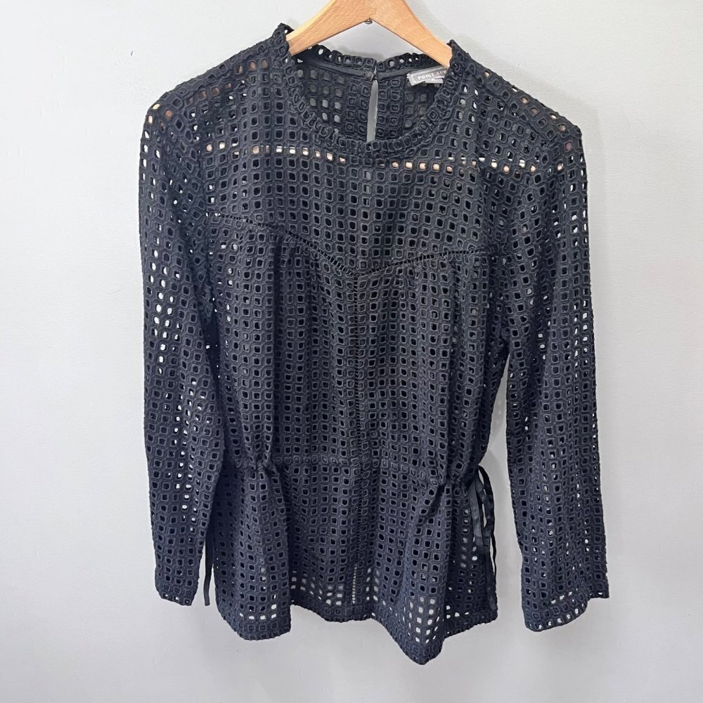 Point Sur‎ Black Eyelet Top- Size 2